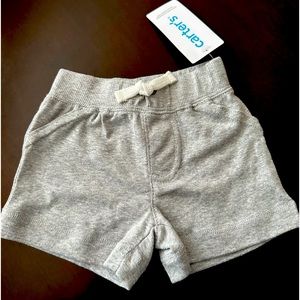 Carters brand new shorts with tags, 3 month color grey